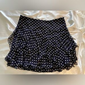 INC Navy with white Polkadot ruffle skirt size 10/M